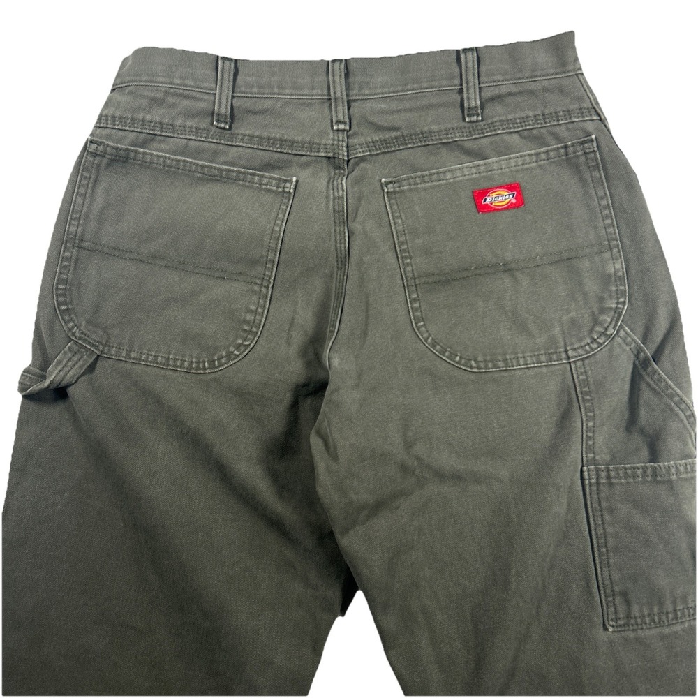 Dickies Pants Mens‎ 32x32 Green Relaxed Fit Carpenter Canvas Durable Workwear - Picture 3 of 6